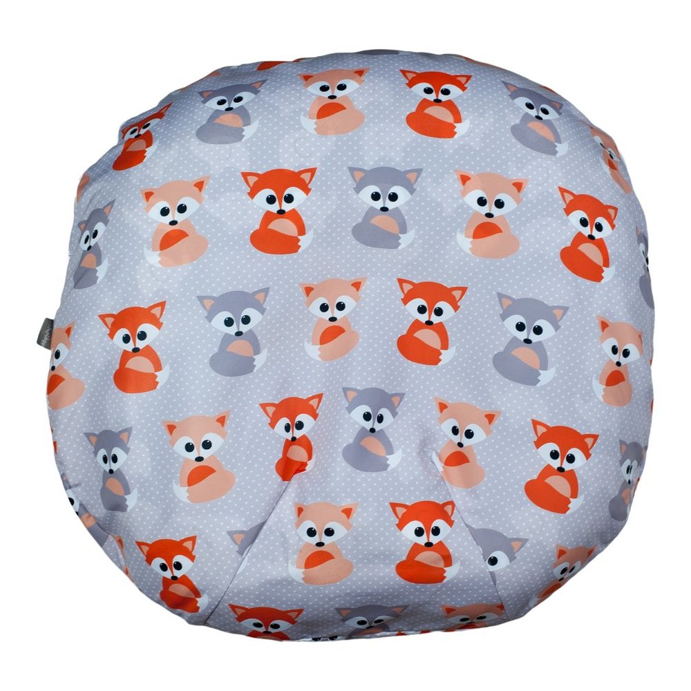 Newborn Lounger Slipcover Baby Gray Foxes Design - Picture 3 of 5